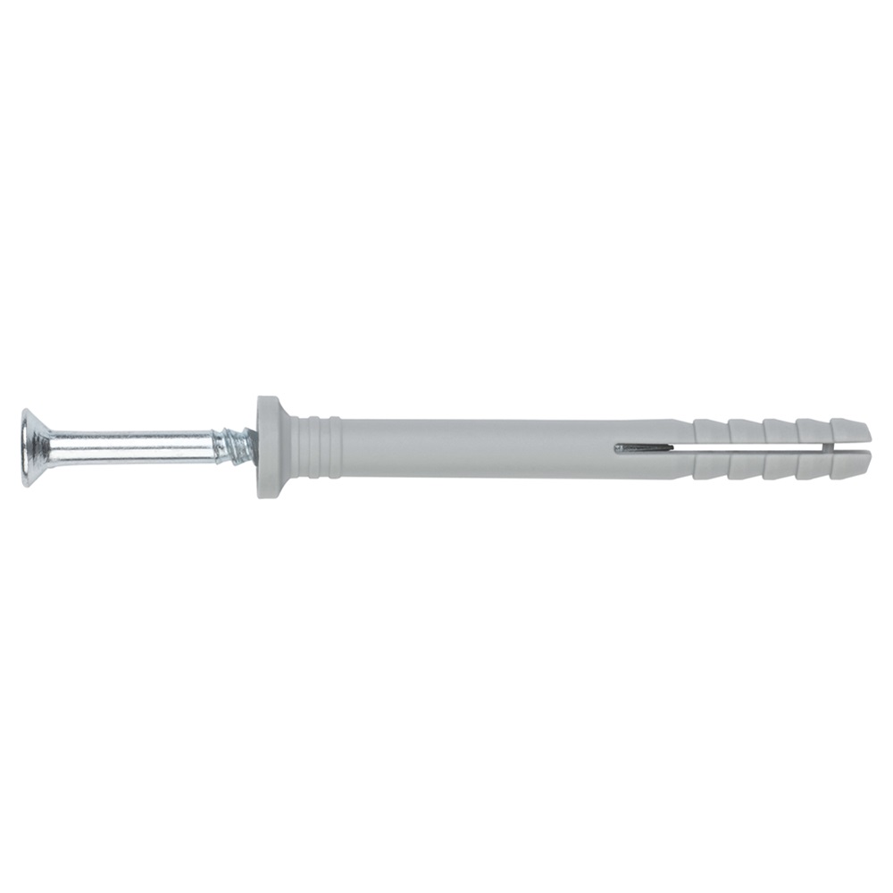 Cheville à frapper en polyamide 6.6 – Préassemblée avec clou-vis et tête cylindrique